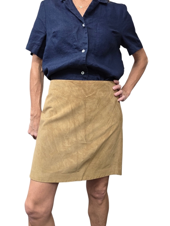 Banana Republic Dresses & Skirts - Banana Republic Brown Suede Leather Mini Skirt Y2K Size 4